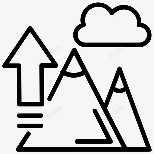 成就使命山图标svg_新图网 https://ixintu.com 使命 山 成功使命 成就 胜利 项目管理线图标
