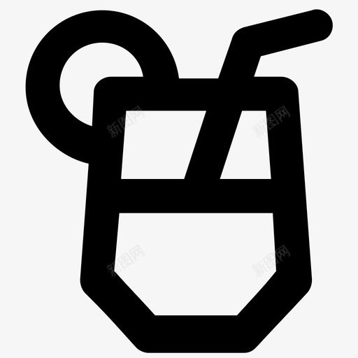 柠檬水饮料鸡尾酒图标svg_新图网 https://ixintu.com 夏季和旅行平滑线图标 果汁 柠檬水 饮料 鸡尾酒