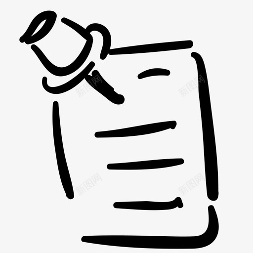 文档业务列表图标svg_新图网 https://ixintu.com 业务 列表 办公室 图钉 文档 纸张