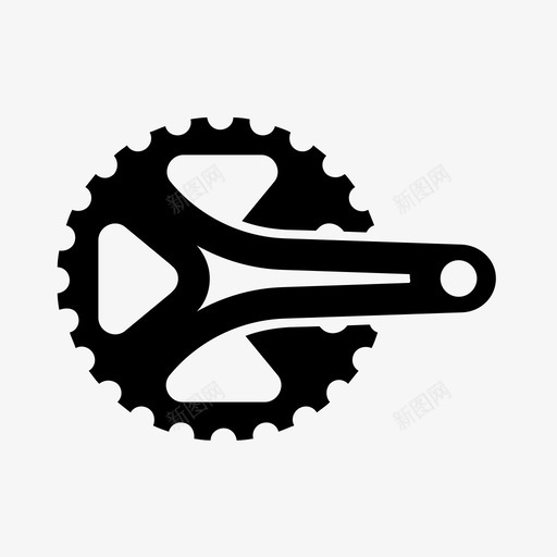 曲柄组自行车零件图标svg_新图网 https://ixintu.com 曲柄组 自行车 自行车零件 零件