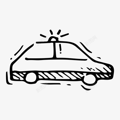 警车警长运输图标svg_新图网 https://ixintu.com 涂鸦运输 警车 警长 运输