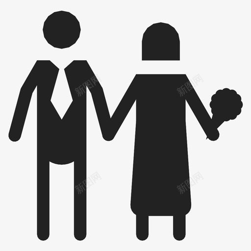 幸福的婚礼刚刚结婚相爱图标svg_新图网 https://ixintu.com 刚刚结婚 幸福的婚礼 相爱
