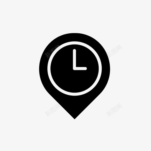 pin时钟地图pin图标svg_新图网 https://ixintu.com pin 地图pin 导航 导航pin 时钟 等待