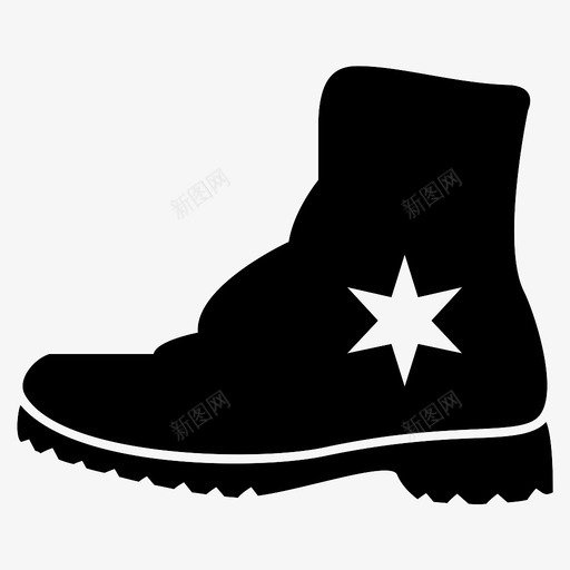 靴子服装时尚图标svg_新图网 https://ixintu.com 山地 时尚 服装 运动型 靴子 鞋类