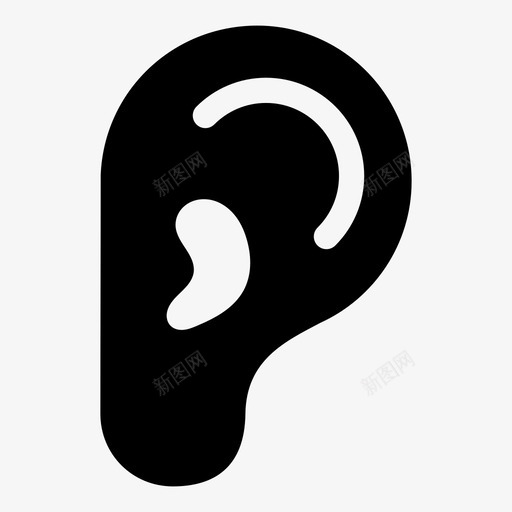 耳朵身体部分听觉图标svg_新图网 https://ixintu.com 听觉 声音 耳朵 身体部分