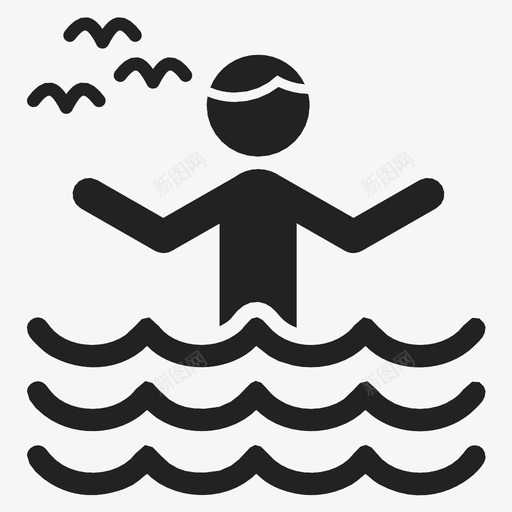 游泳沙滩快乐图标svg_新图网 https://ixintu.com 中午 快乐 沙滩 游泳