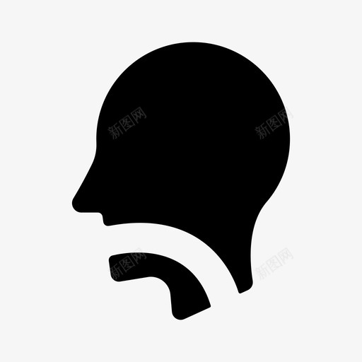 喉食道医疗保健图标svg_新图网 https://ixintu.com 医学线性图标集 医疗保健 喉 颈 食道