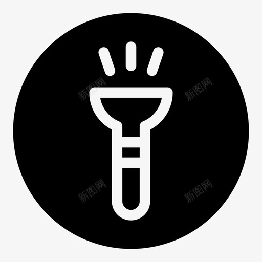 手电筒明亮野营图标svg_新图网 https://ixintu.com 手电筒 明亮 灯 电 野营