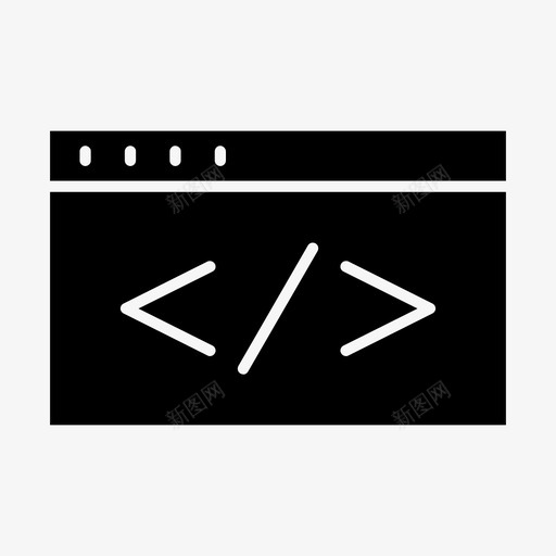 网络浏览器代码界面图标svg_新图网 https://ixintu.com 互联网 代码 界面 网络浏览器