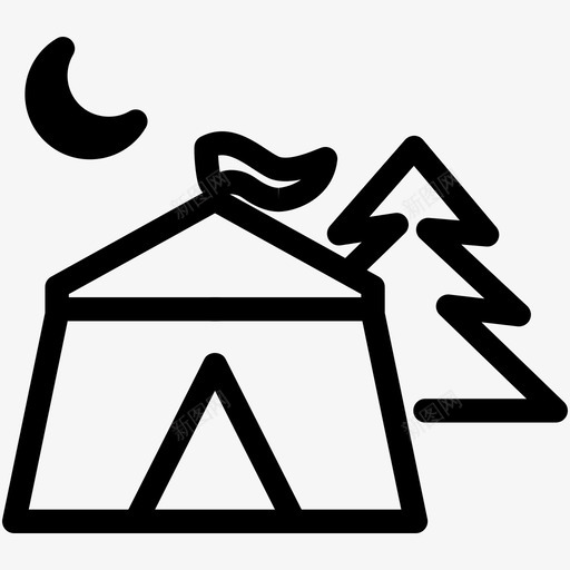 帐篷野营远足图标svg_新图网 https://ixintu.com 假发 帐篷 度假 物品 远足 野营