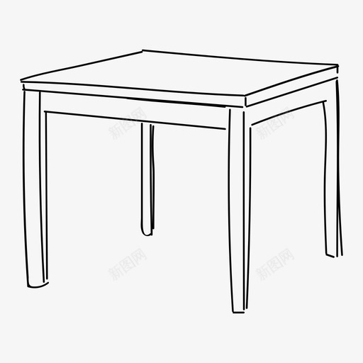 桌子家具手绘图标svg_新图网 https://ixintu.com 家具 手绘 桌子