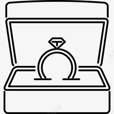 结婚戒指盒子爱情图标图标
