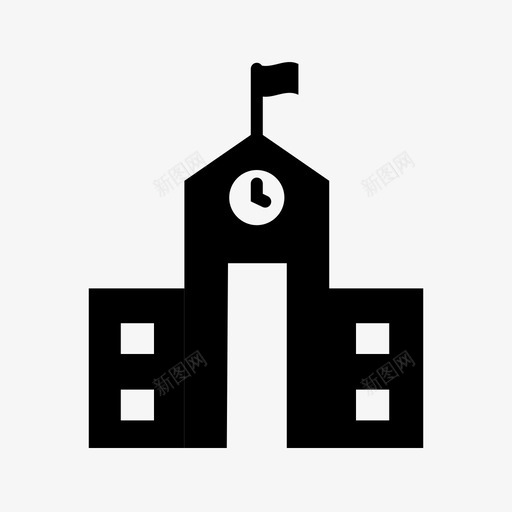 校舍教育学院图标svg_新图网 https://ixintu.com 办公室 大学 学院 教育 教育黑填充 校舍