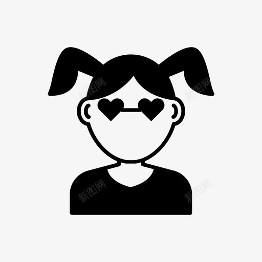 小孩化身女孩图标svg_新图网 https://ixintu.com 使用者 化身 女孩 小孩 年轻人 眼镜