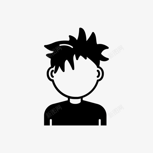 男孩化身角色图标svg_新图网 https://ixintu.com 凌乱的头发 化身 用户 男孩 角色