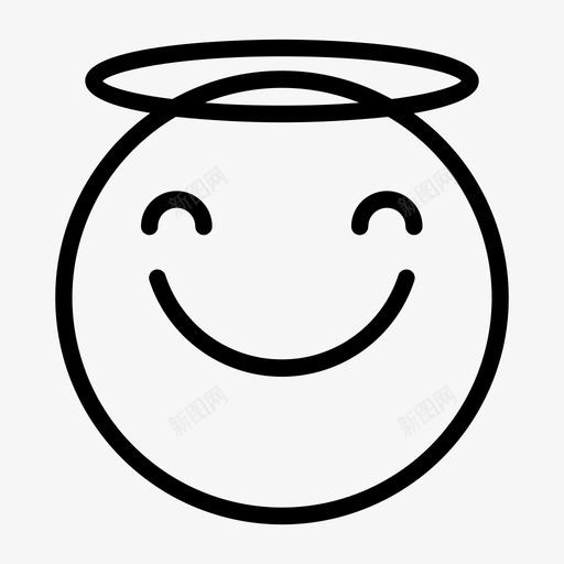 微笑表情符号天使表情符号图标svg_新图网 https://ixintu.com 天使 微笑表情符号 快乐 表情符号 表情脸