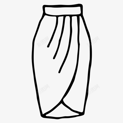 裙子连衣裙素描图标svg_新图网 https://ixintu.com 女装 手绘 服装 素描 裙子 连衣裙