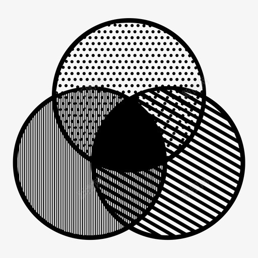 维恩图重叠概率图标svg_新图网 https://ixintu.com 关系 几何形状 概率 统计 维恩图 重叠 集合
