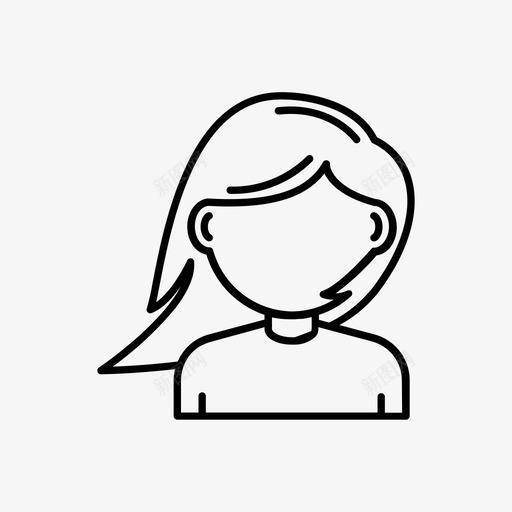 女孩发型头像女性图标svg_新图网 https://ixintu.com 头像 女孩发型 女性 用户
