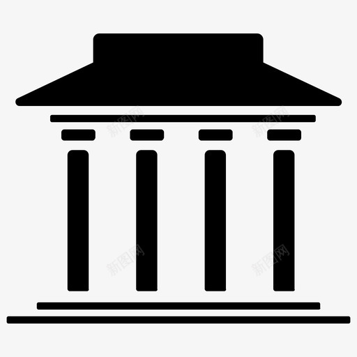 银行银行大楼法院图标svg_新图网 https://ixintu.com 商业金融 法院 金融 银行 银行大楼