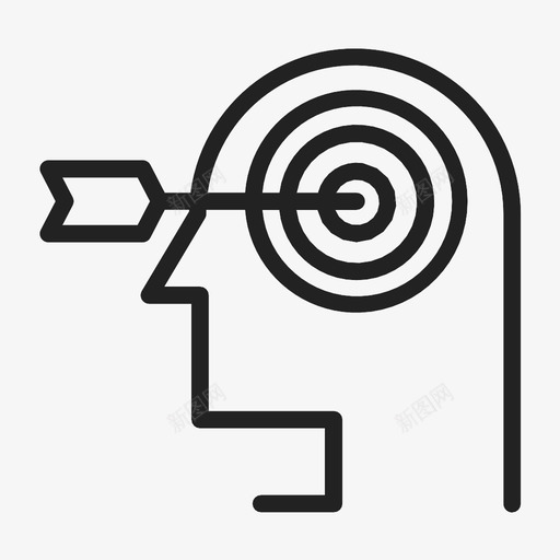 思考商业目标箭头头图标svg_新图网 https://ixintu.com 头 思考商业目标 箭头