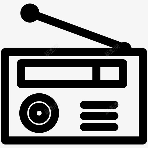 收音机天线音频图标svg_新图网 https://ixintu.com 天线 收音机 无线 音乐 音频