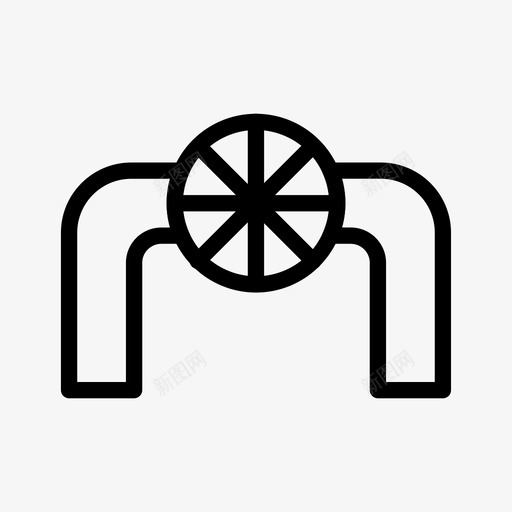 水阀水管工管道图标svg_新图网 https://ixintu.com 卫生 房地产 水管工 水阀 淋浴 管道