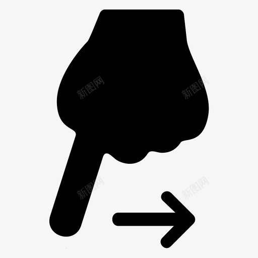 向右滑动手势手图标svg_新图网 https://ixintu.com 向右滑动 多媒体选项 手 手势 触摸屏