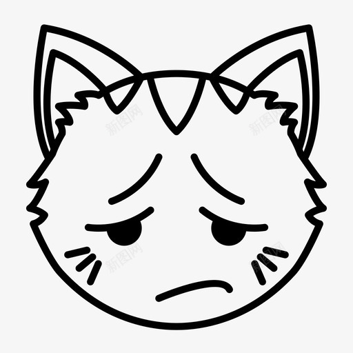忧郁的猫脸忧郁表情图标svg_新图网 https://ixintu.com 不开心 孤独 忧郁 忧郁的猫脸 悲伤 猫表情 表情