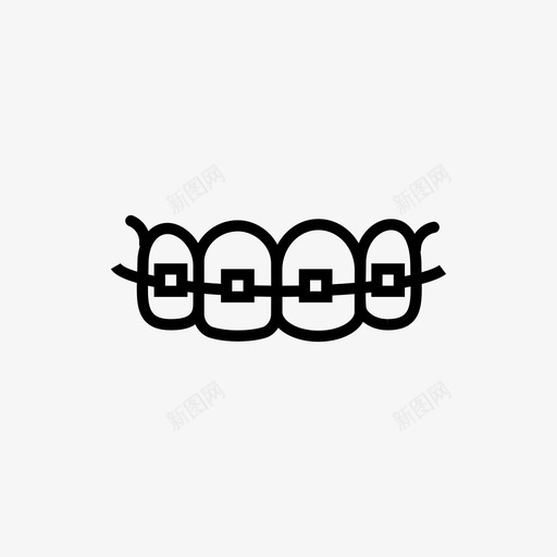 牙套牙医牙齿图标svg_新图网 https://ixintu.com 牙医 牙套 牙齿 牙齿和牙医 牙齿矫正