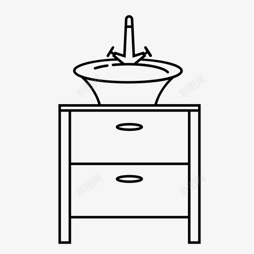 水槽浴室水龙头图标svg_新图网 https://ixintu.com 水槽 水龙头 洗脸盆 浴室