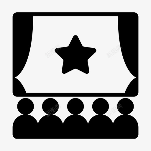电影院幕布舞台图标svg_新图网 https://ixintu.com 剧院 幕布 电影填充图标集 电影院 舞台