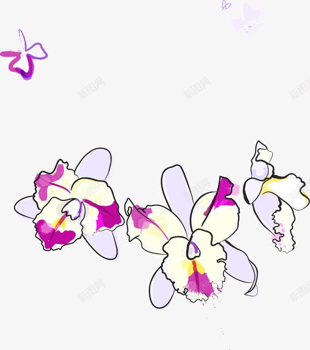 紫色蝴蝶兰矢量图ai免抠素材_新图网 https://ixintu.com 兰花 紫色 花丛 花卉 蝴蝶兰 矢量图
