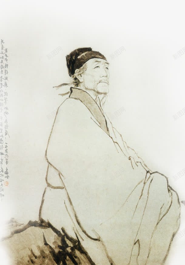中国风诗人手绘风景png免抠素材_新图网 https://ixintu.com 国风 诗人 风景