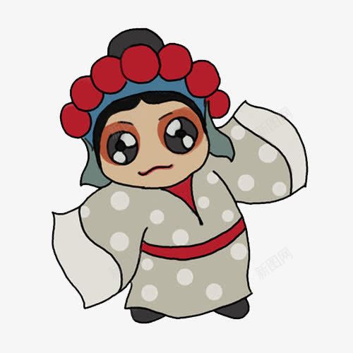 手绘京剧红冠灰衣女人物png免抠素材_新图网 https://ixintu.com png素材 京剧 女人 灰衣 红冠