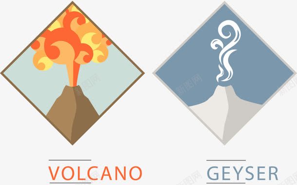 手绘火山图标png_新图网 https://ixintu.com 喷发 图标 手绘 火山