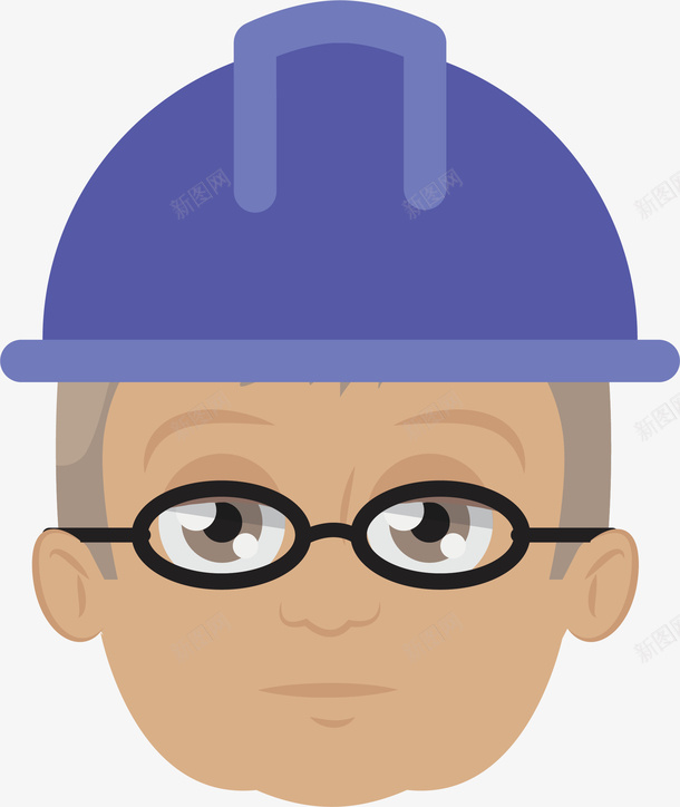 蓝帽子工人头像矢量图ai免抠素材_新图网 https://ixintu.com 人物头像 卡通头像 客服头像 扁平头像 用户头像 蓝帽子工人头像 默认头像 矢量图