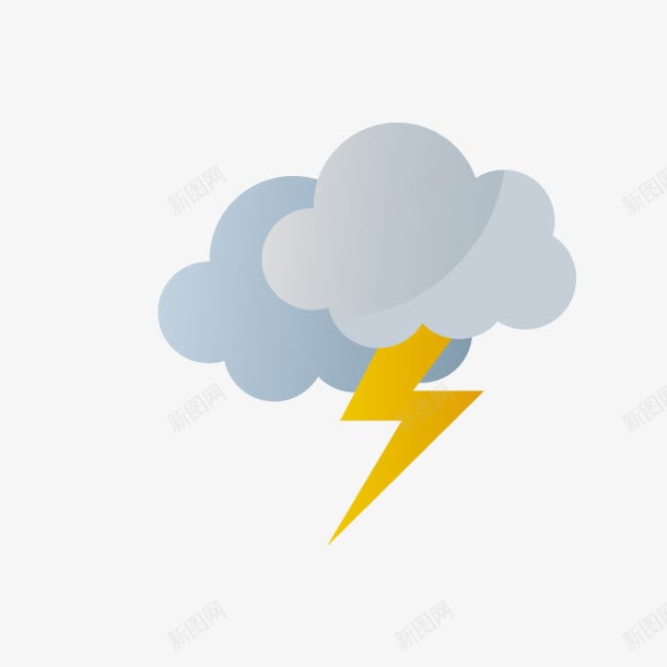 卡通打雷图标png_新图网 https://ixintu.com 卡通图标 打雷图标 气象图标 自然元素