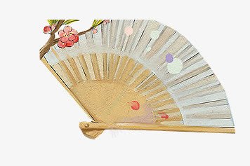 红色小花古扇png免抠素材_新图网 https://ixintu.com 红色