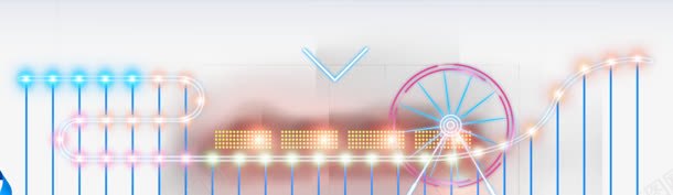 手绘光效摩天轮透明png免抠素材_新图网 https://ixintu.com 摩天 透明