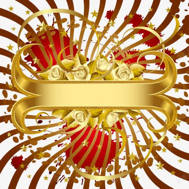 白玫瑰与金色bannerpng免抠素材_新图网 https://ixintu.com banner 白玫瑰 矢量素材 金色 镀金