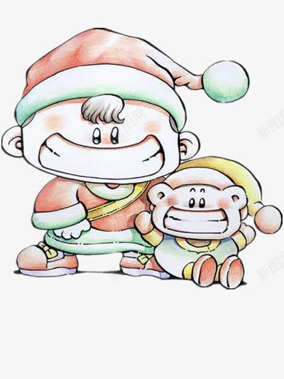 戴圣诞帽的小孩子png免抠素材_新图网 https://ixintu.com 儿童 卡通 可爱 微笑