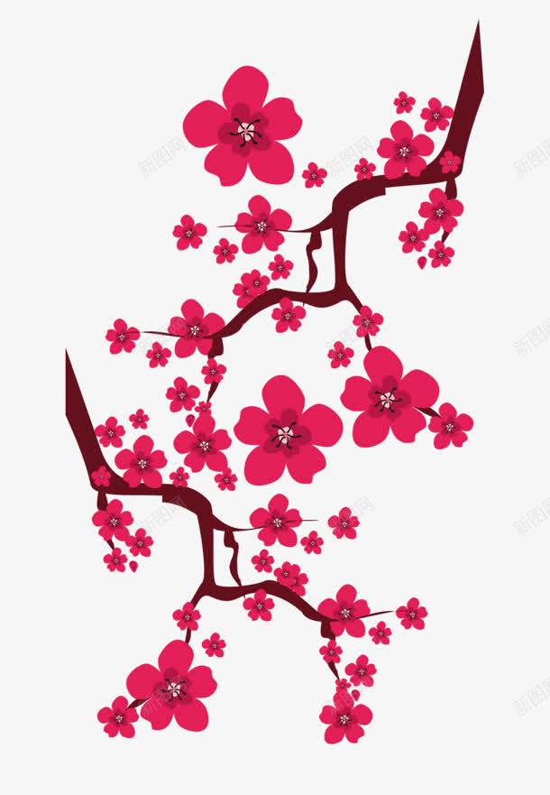 手绘粉色古风树枝png免抠素材_新图网 https://ixintu.com 古风 树枝 粉色