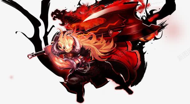 血红色战士劈斩png免抠素材_新图网 https://ixintu.com 战士 红色