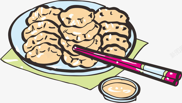 饺子矢量图ai免抠素材_新图网 https://ixintu.com 美食 菜谱 餐饮 饮食 饺子 矢量图