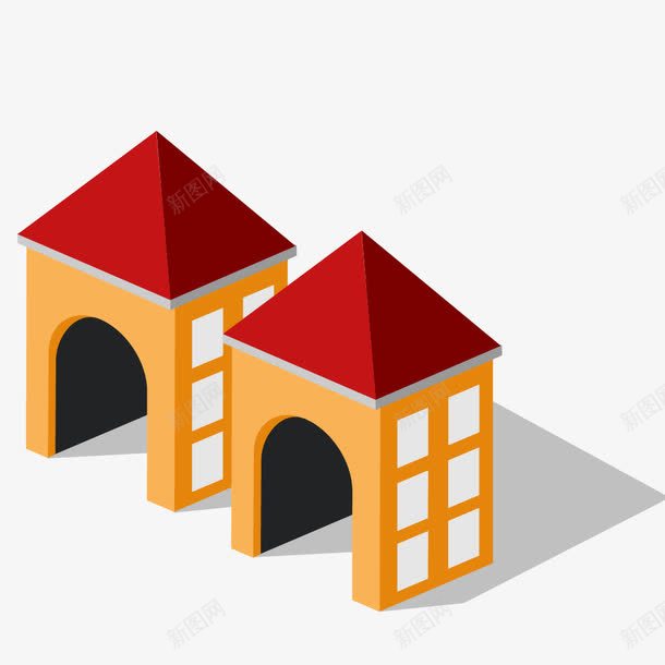 卡通房屋装饰插画广告扁平化图标png_新图网 https://ixintu.com 卡通建筑标识 卡通房子 广告设计 建筑 房子 插画扁平化 简约房子 网页设计