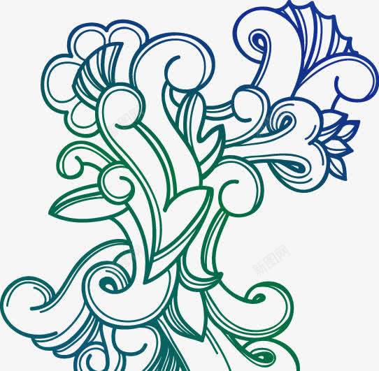 抽象梦幻手绘花png免抠素材_新图网 https://ixintu.com 手绘花 抽象 梦幻