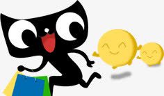 天猫购物图标png_新图网 https://ixintu.com 卡通 天猫 淘宝 购物 黑猫
