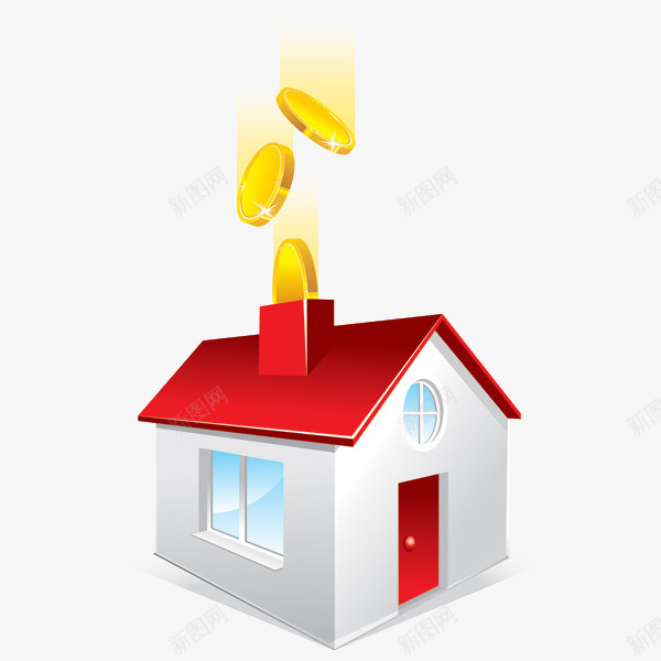 有质感的吸金元素png免抠素材_新图网 https://ixintu.com 元素 吸金术 房屋 设计 质感 金币