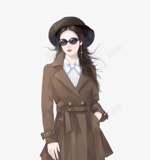 风衣带帽女子图标png_新图网 https://ixintu.com 图标 女子 风衣